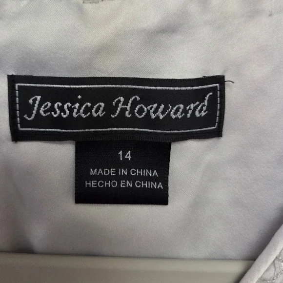 Jessica‎ Howard Lace Sheath Dress Silver Sleeveless Party Wedding Guest Size 14 - Picture 3 of 6